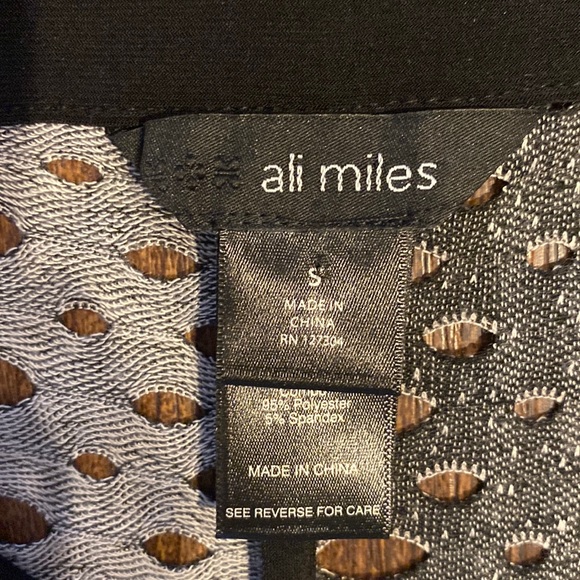 Ali Miles Sheer Button Cardigan Black/Gray/Silver Women’s Size Small - Picture 2 of 9